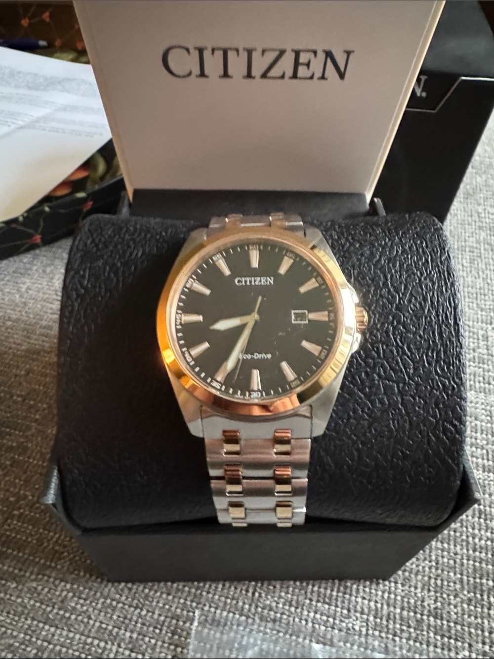 CITIZENS eco drive Men’s two tone watch